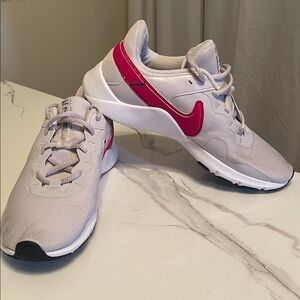 Nike Women's Beige and Red Sneakers